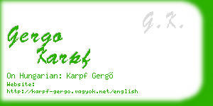 gergo karpf business card